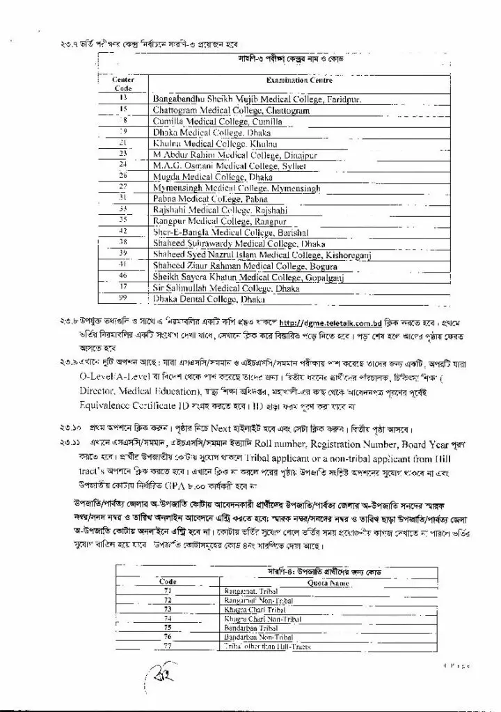 MBBS Admission Circular 2024-4